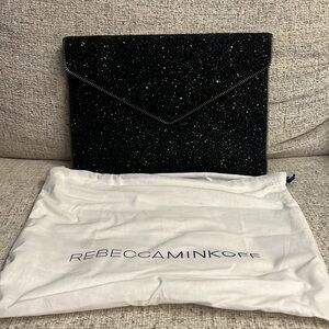 Rebecca Minkoff Leo Clutch, Black Glitter